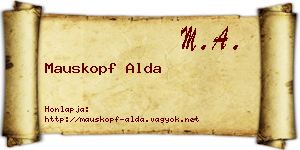 Mauskopf Alda névjegykártya